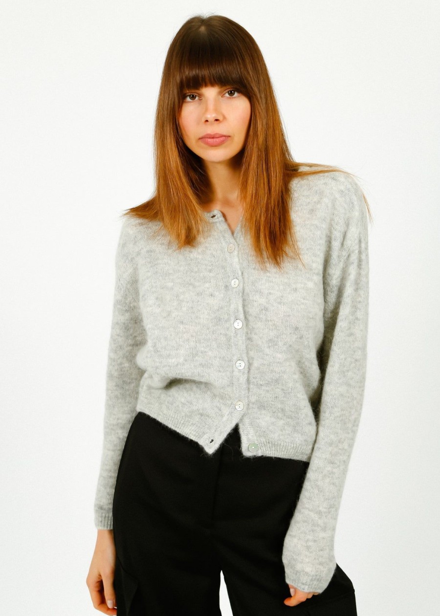 Women American Vintage Knitwear | Av Vitow Cardi In Grey