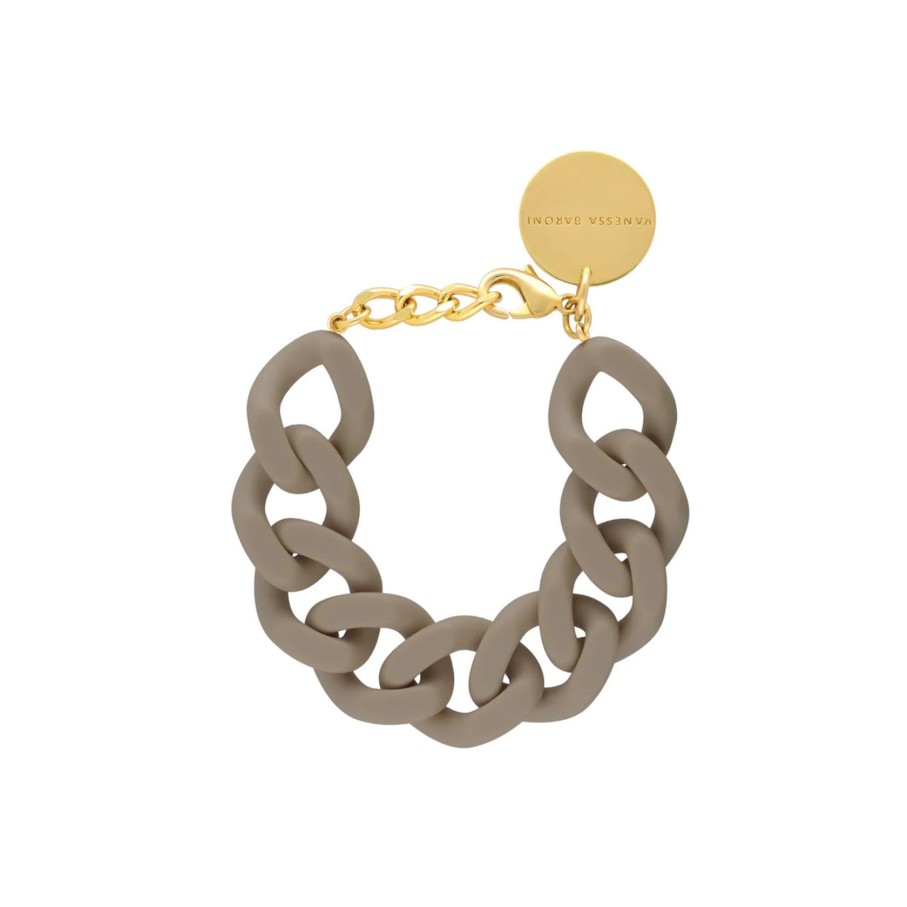 Women Vanessa Baroni Jewellery | Vbaroni Flat Chain Bracelet In Light Taupe