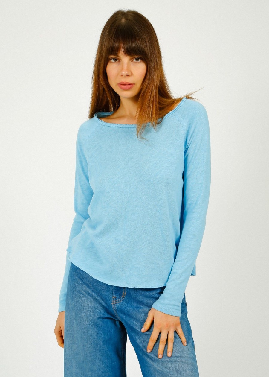 Women American Vintage Tops | Av Sonoma 31 Long Sleeve In Glace Vintage