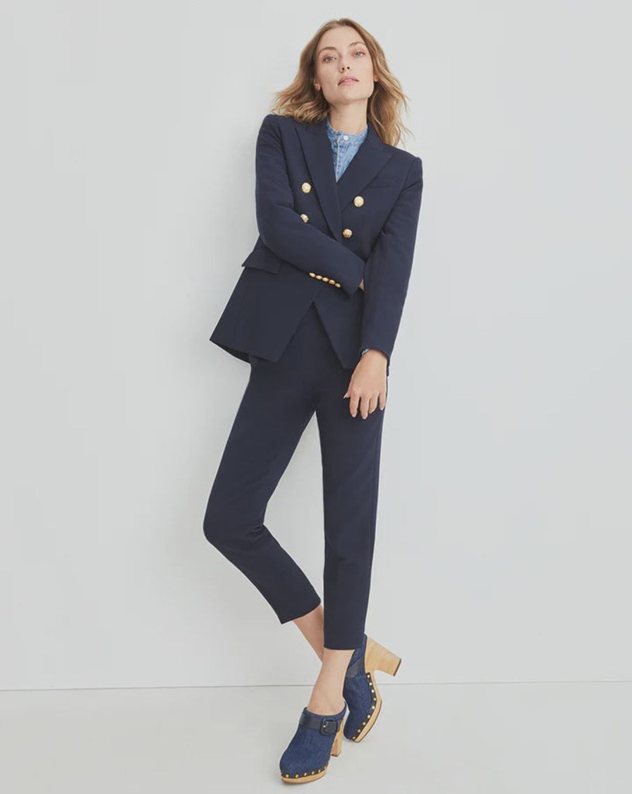 Women Veronica Beard Trousers | Vb Renzo Pant In Navy