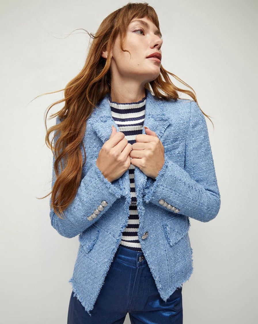 Women Veronica Beard Jackets | Vb Hosanna Dickey Jacket In Skylight