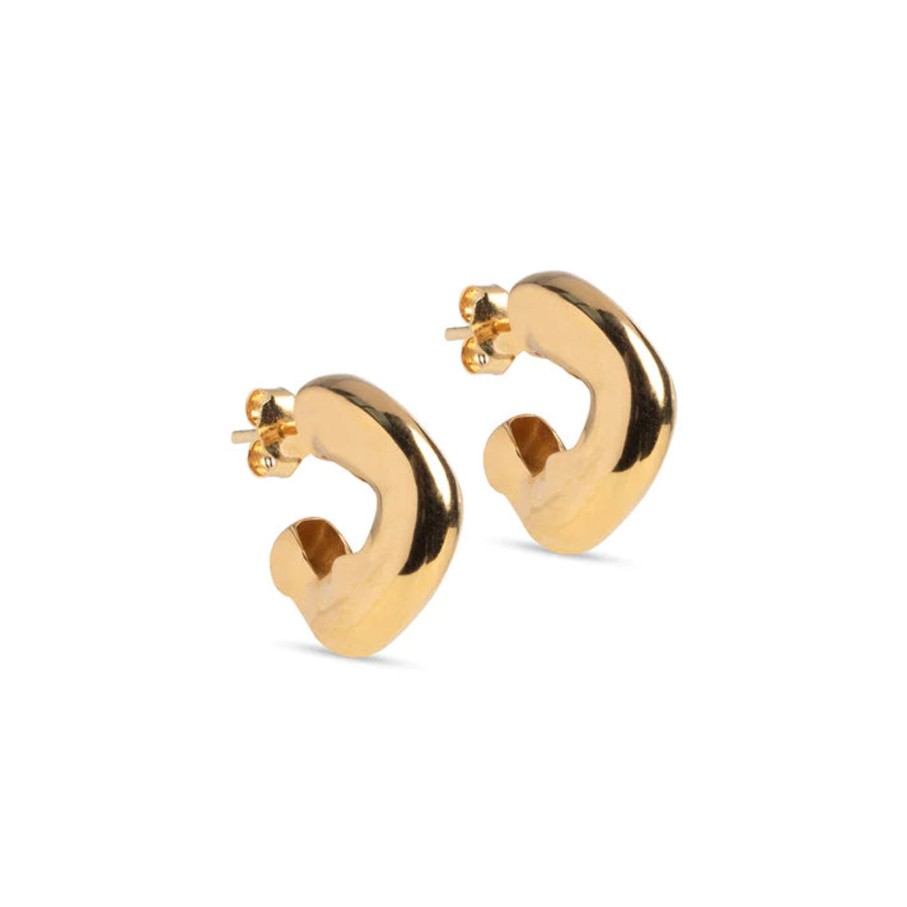 Women Enamel Copenhagen Jewellery | Enamel Gianna Hoops In Gold