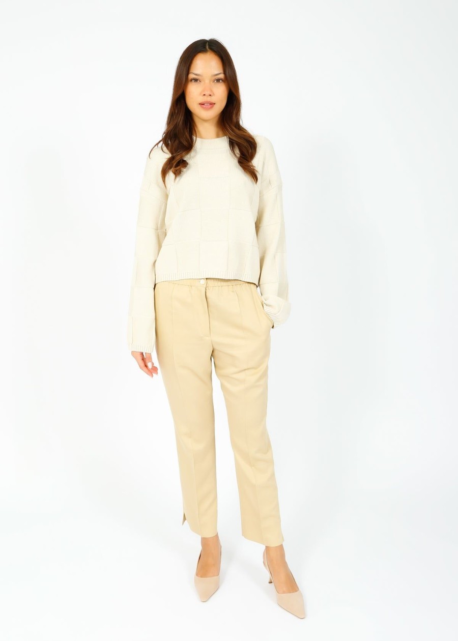 Women Joseph Knitwear | Joseph Crew Textured Vichy In Papyrus