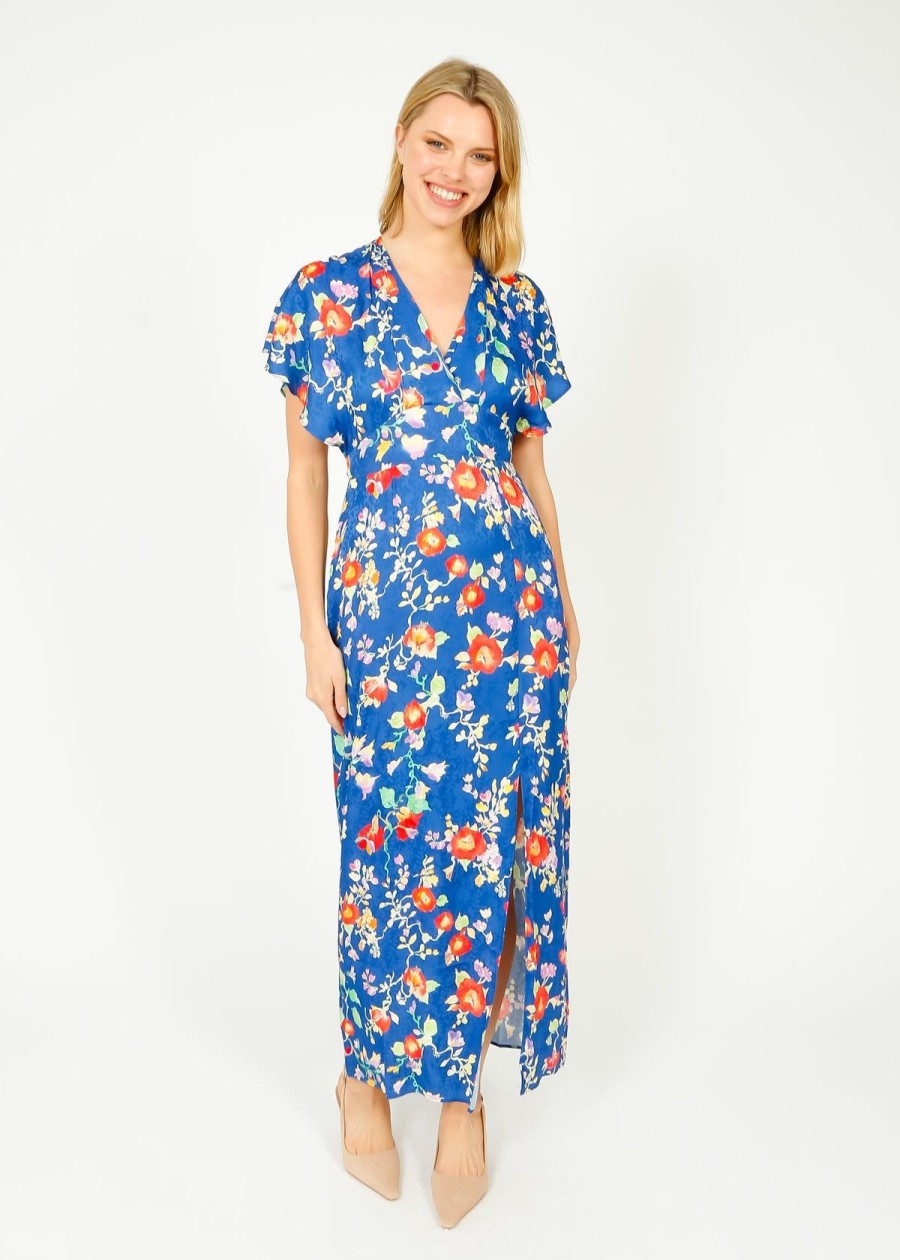 Women Rixo Dresses | Rixo Sadie 2 Dress In Waterblossom Indigo