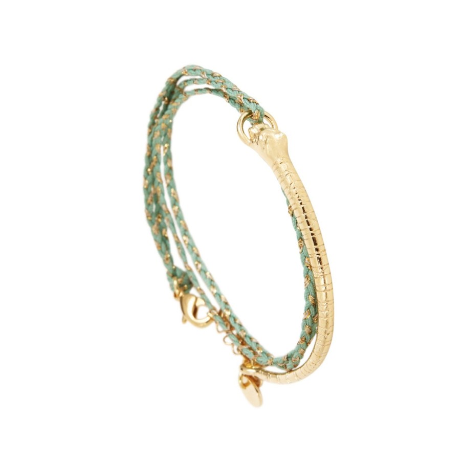 Women Louise Hendricks Jewellery | Lh Tina Bangle With Threads In Almond