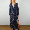 Women Rixo Dresses | Rixo Camellia Dress In Lotus Bloom Navy