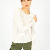 Women Selected Femme Tops | Slf Anna Ls Stripe Crew In Oatmeal