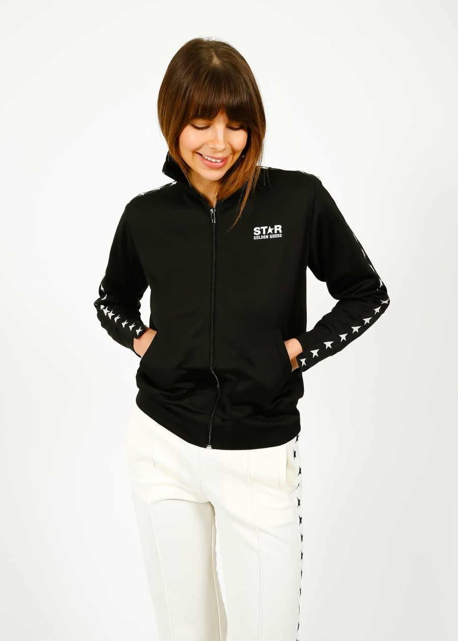 Women Golden Goose Jackets | Gg Denise Star Track Jacket In Black