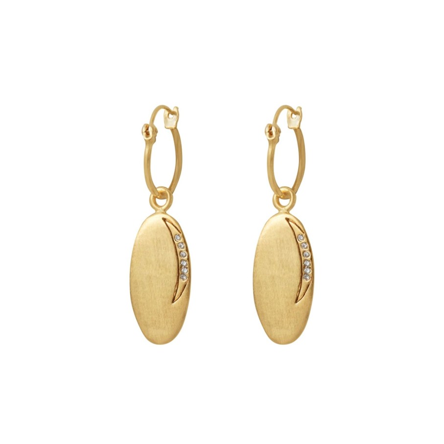 Women Louise Hendricks Jewellery | Lh Moon Creole Earrings In Gold