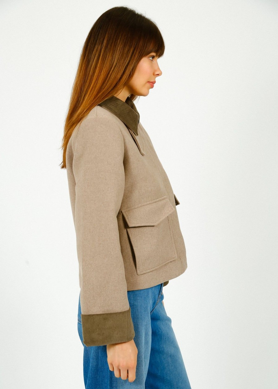 Women Selected Femme Jackets | Slf Ashley Wool Jacket In Greige