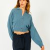 Women Crush Cashmere Knitwear | Crush Alba Bomber Jacket In Denim