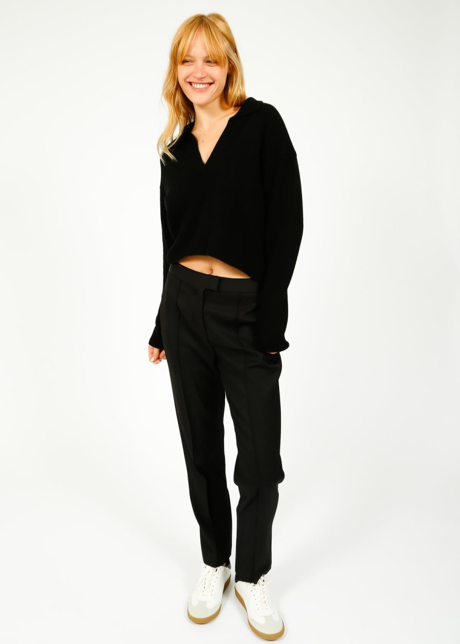 Women Jumper 1234 Knitwear | Ju Crop Collar In Black