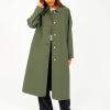 Women Harris Wharf London Coats | Hw Oversized Raglan Scuba Coat In Moss