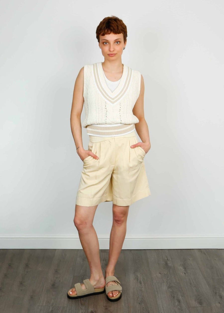 Women Joseph Shorts | Joseph Taymount Shorts In Alabaster