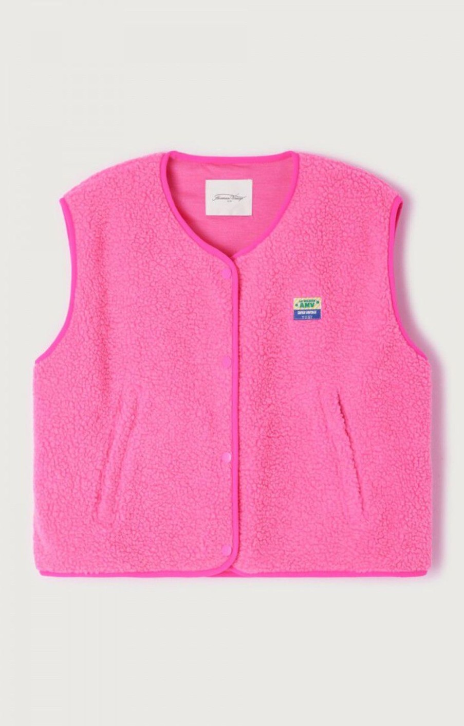 Women American Vintage Jackets | Av Hoki Fleece In Pink Acid