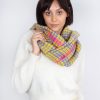 Women ANNA Scarves | Anna 603 Himalaya Check Print Scarf In Yellow Multi