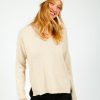 Women Jumper 1234 Knitwear | Ju Exposed Vee In Oatmeal