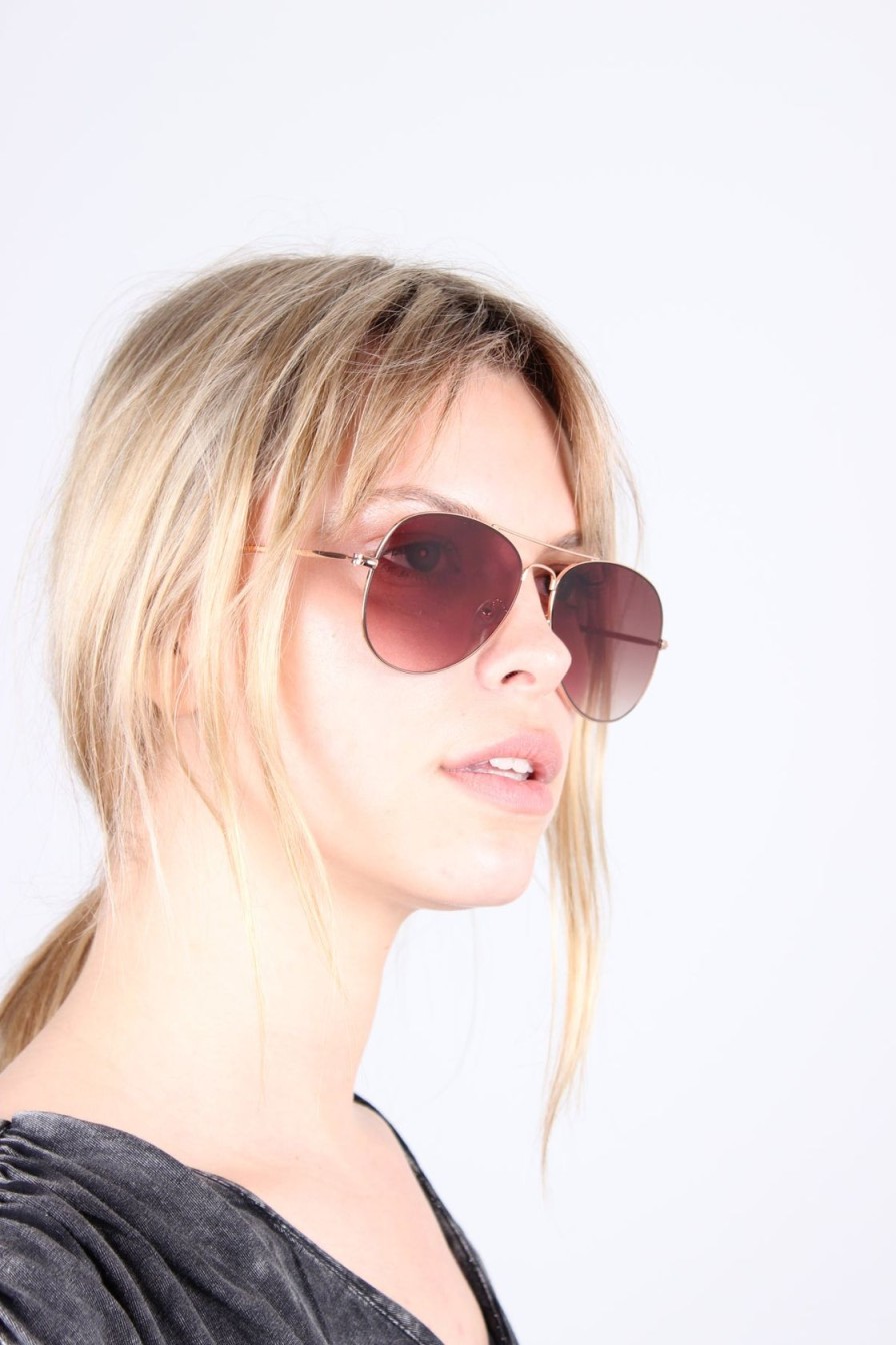 Women Selected Femme Sunglasses | Slf Anna Aviator Sunglasses In Gold Colour