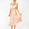 Women Harmur Dresses | Harmur Midi Wrap Dress In Rose Beige