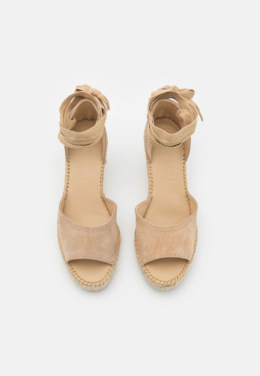 Women Selected Femme Sandals | Slf Eva Wedge Espadrilles In Chinchilla