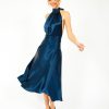 Women Harmur Dresses | Harmur Midi Wrap Dress In Stormy Navy