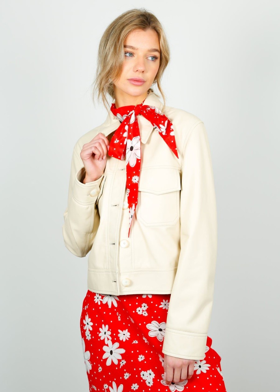 Women Rixo Tops | Rixo Dawson Top In Red Polka Dot Daisy Mix