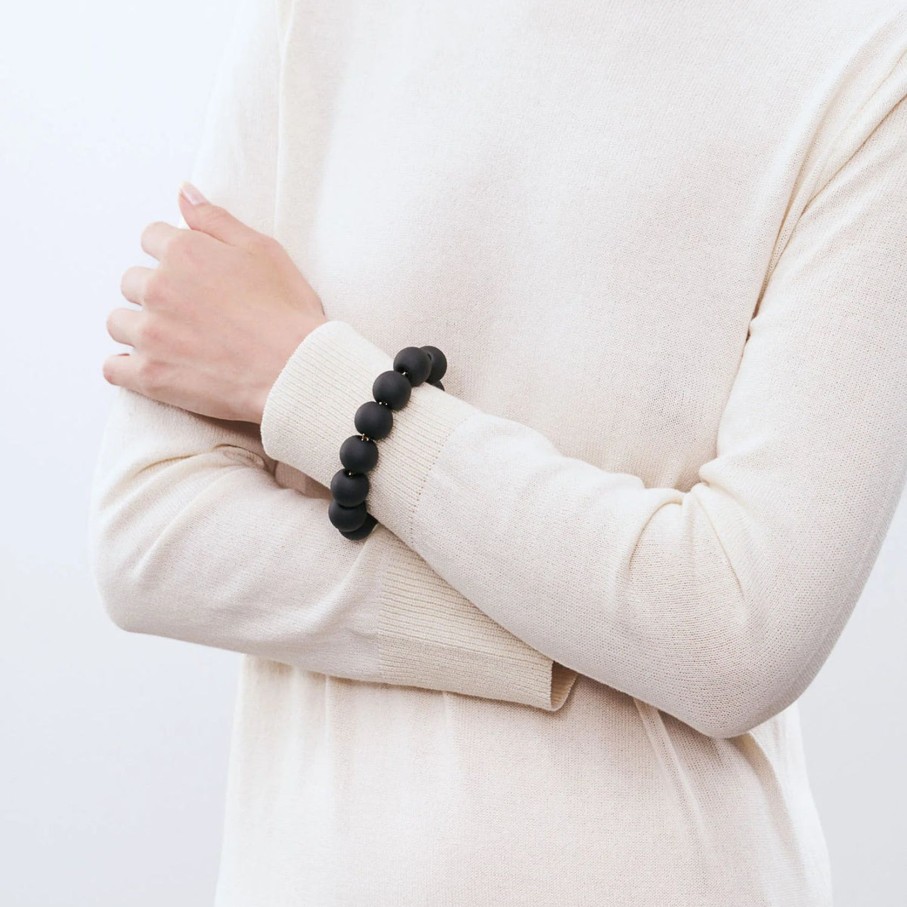 Women Vanessa Baroni Jewellery | Vbaroni Beads Bracelet In Matt Black