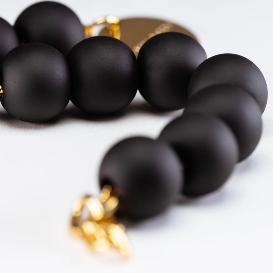 Women Vanessa Baroni Jewellery | Vbaroni Beads Bracelet In Matt Black