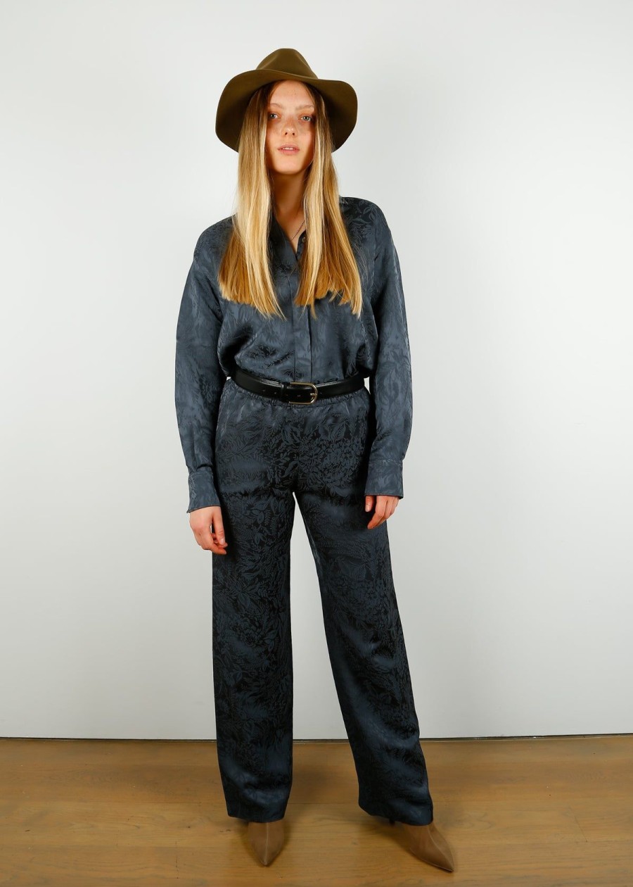 Women Golden Goose Trousers | Gg Journey Jogging Pants In Ombre Blue