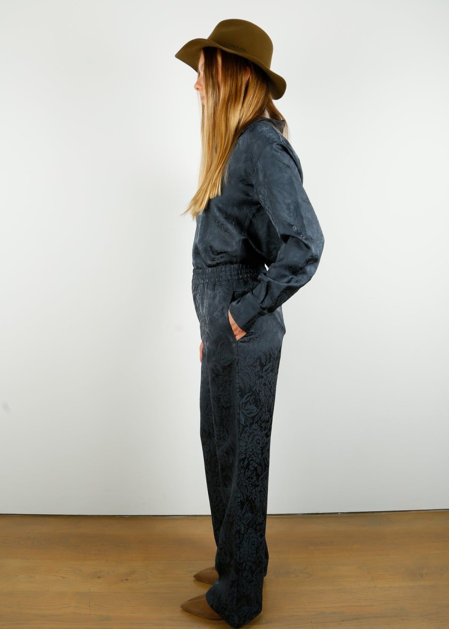 Women Golden Goose Trousers | Gg Journey Jogging Pants In Ombre Blue