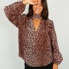 Women Rixo Tops | Rixo Moss Top In Leopard