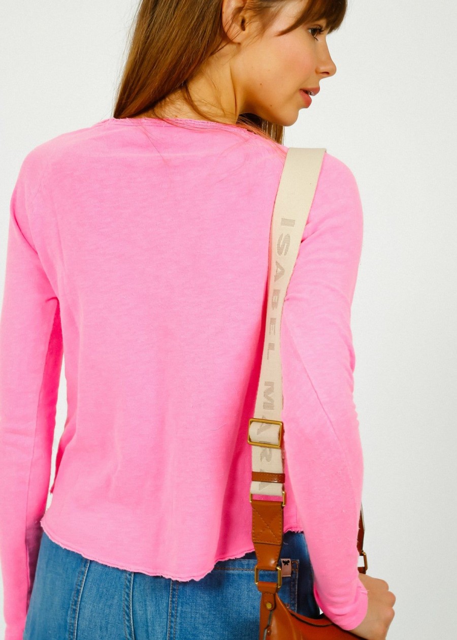 Women American Vintage Tops | Av Sonoma 31 Long Sleeve In Pink Acid