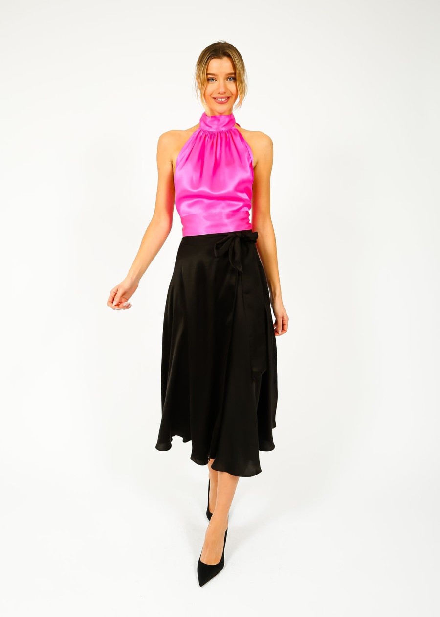 Women Harmur Skirts | Harmur Midi Wrap Skirt In Black