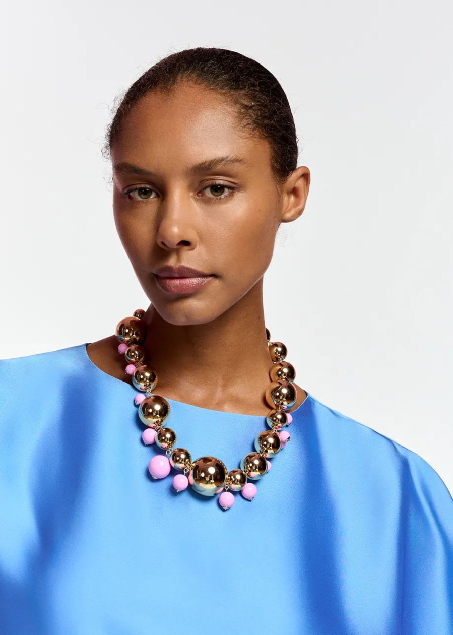 Women Essentiel Antwerp Jewellery | Ea Felicita Big Beads Necklace In Cadillac