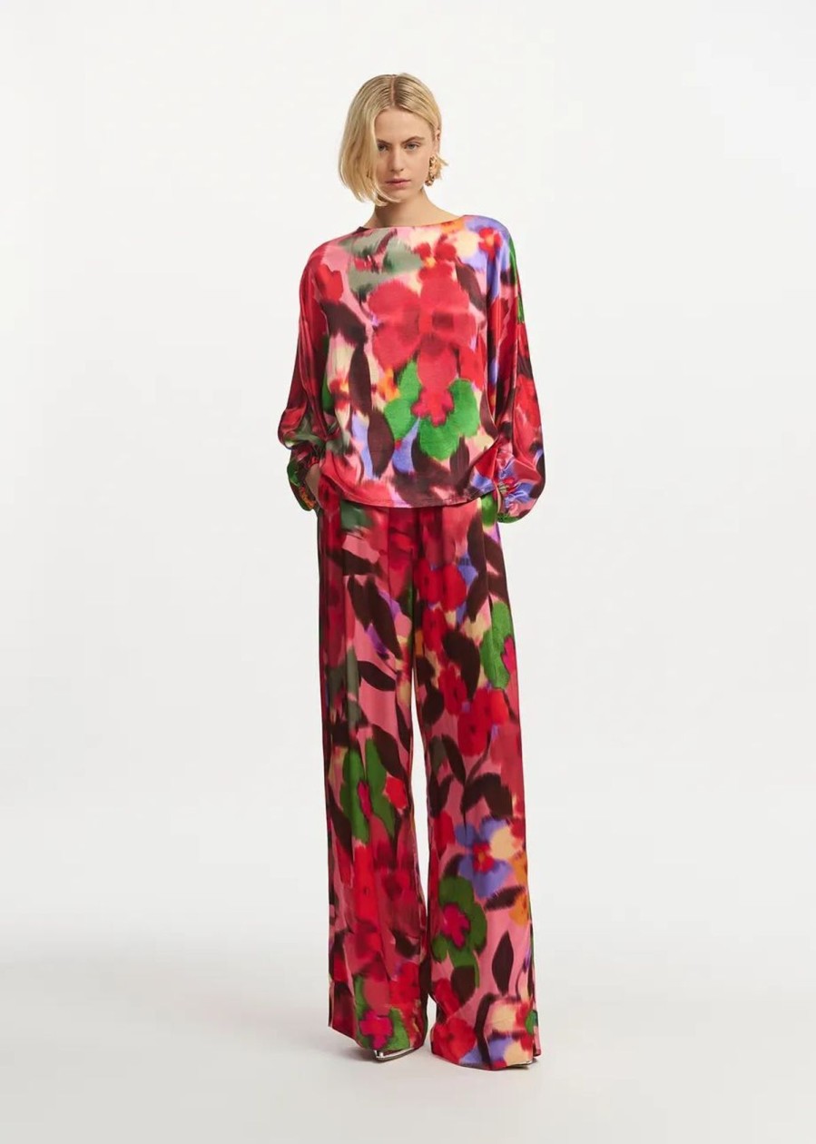 Women Essentiel Antwerp Dresses | Ea Ficus Wide Leg Pants In Granny'S Lipstick