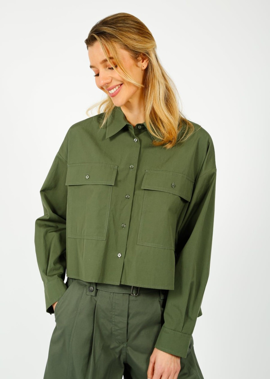 Women Weekend MaxMara Tops | Mm Carter Shirt In Khaki