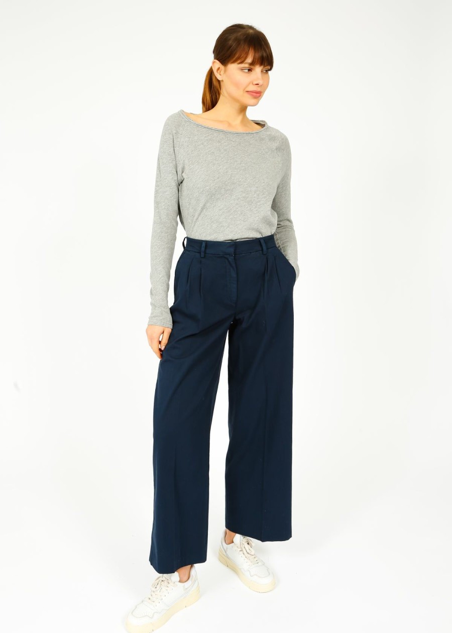 Women Selected Femme Trousers | Slf Merla Wide Pant In Dark Sapphire