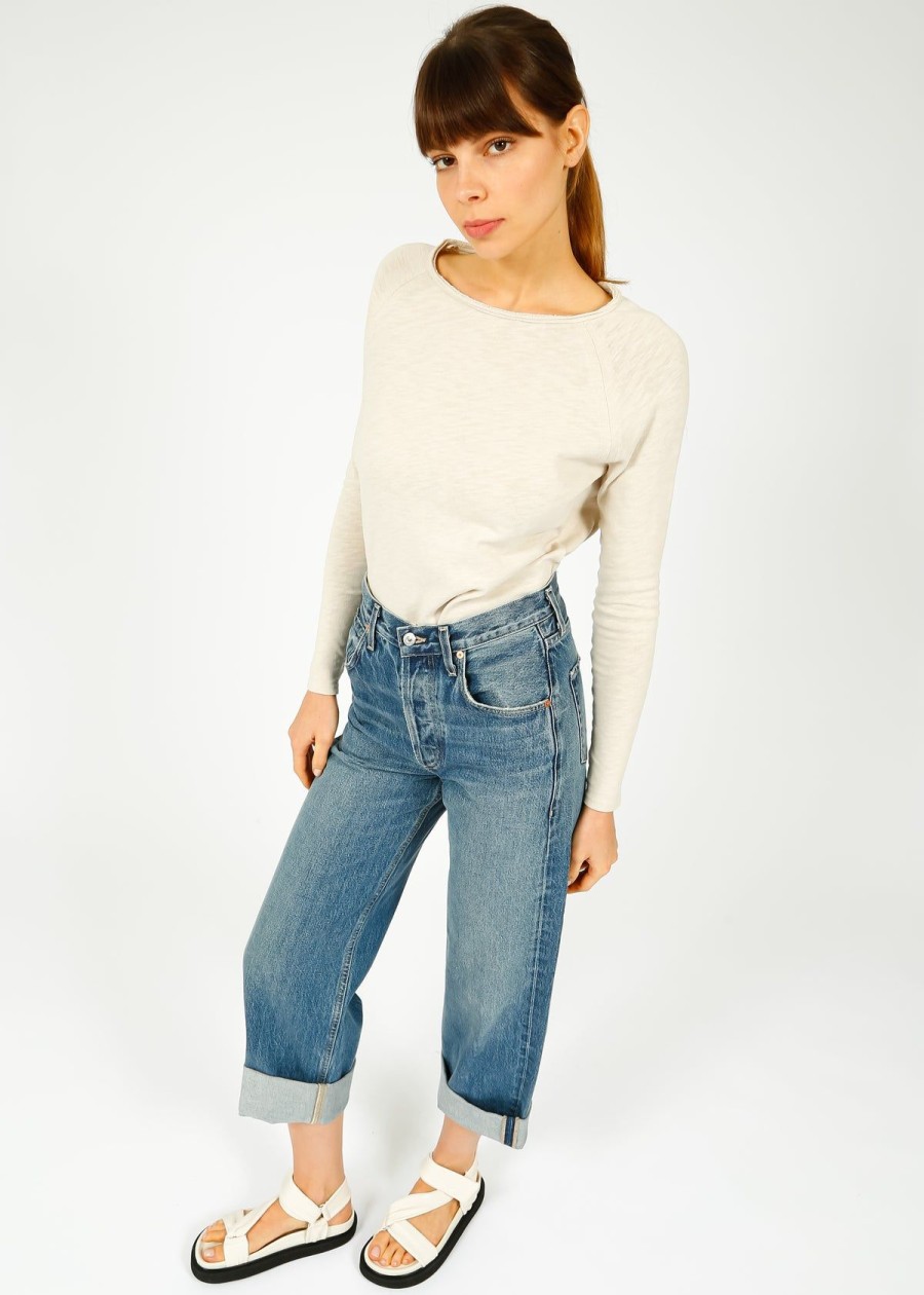 Women American Vintage Tops | Av Sonoma 31 Long Sleeve In Mastic Vintage