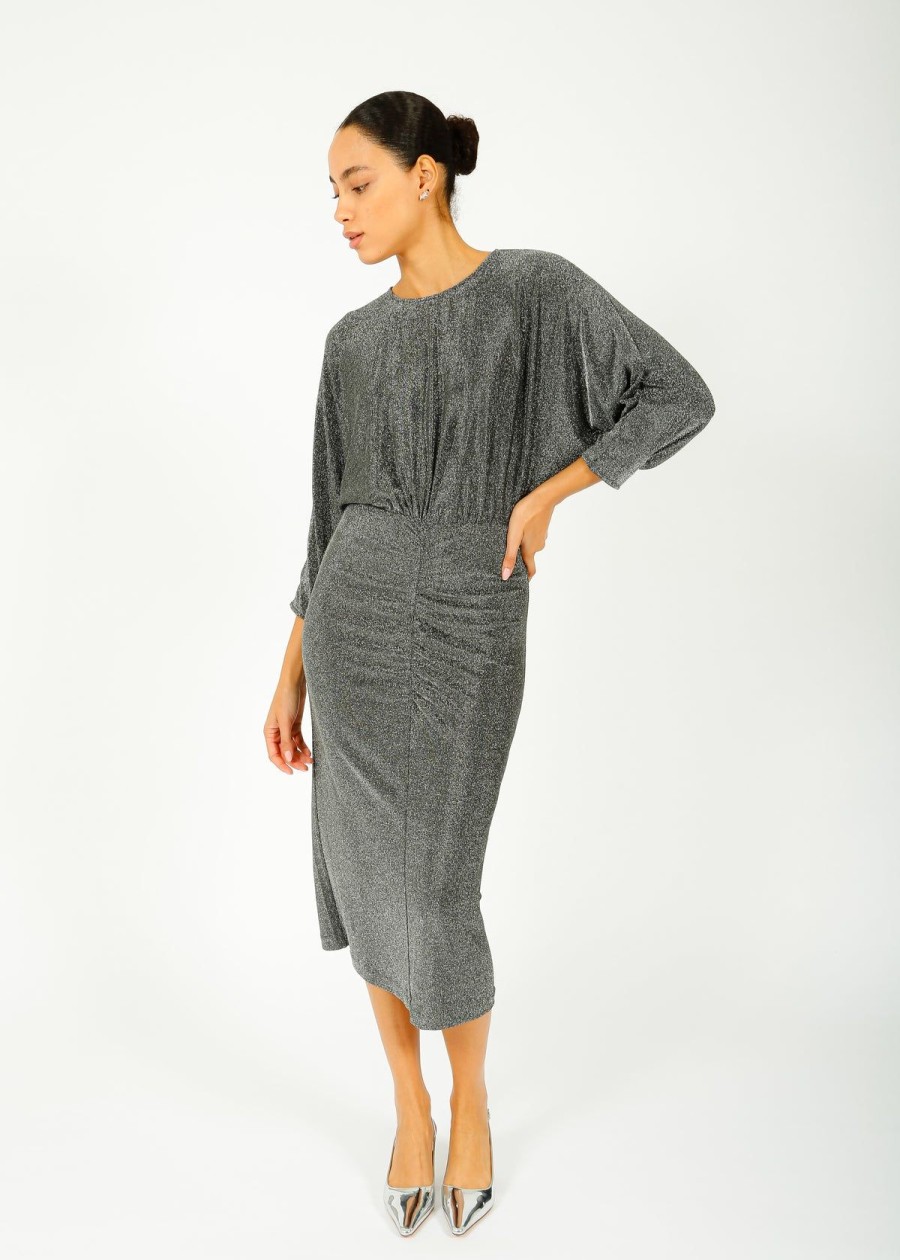 Women Diane Von Furstenberg Dresses | Dvf Chrisey Dress In Silver Grey