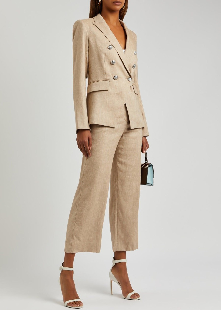 Women Veronica Beard Jackets | Vb Miller Dickey Jacket In Khaki Melange