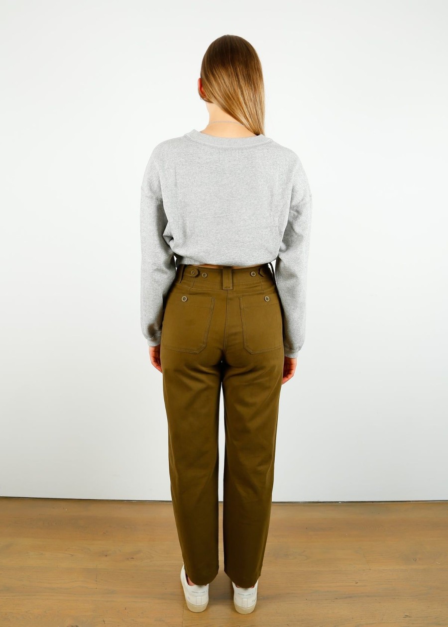 Women Weekend MaxMara Trousers | Mm Ottobre Trousers In Moss Green