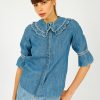 Women Seventy+Mochi Tops | S&M Daisy Blouse In Indigo