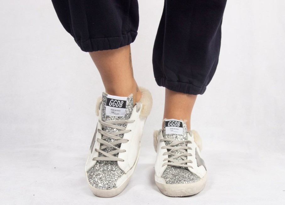 Women Golden Goose Trainers | Gg Superstar Trainers With Shearling Lining In White