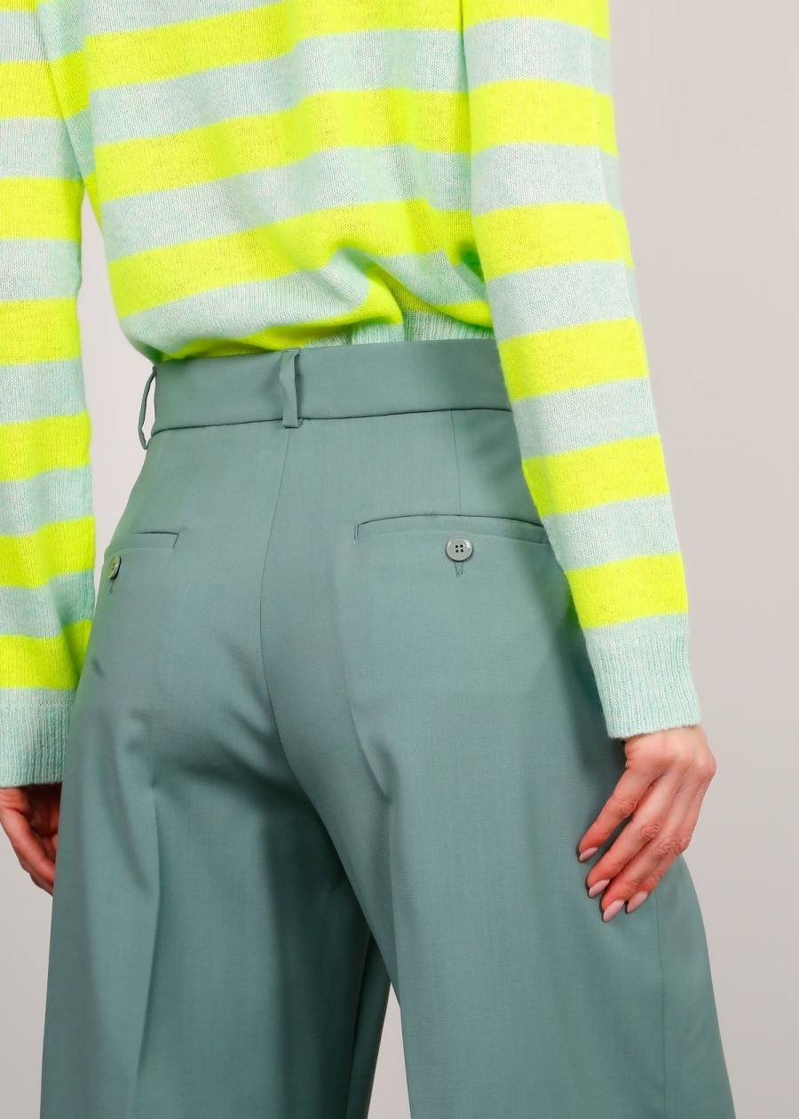 Women Weekend MaxMara Trousers | Mm Visivo Trousers In Sage Green