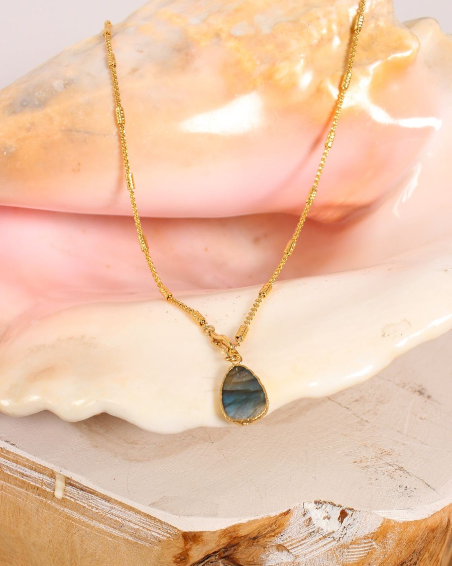 Women Hanka Jewellery | Hanka Golden Double Necklace In Labradorite