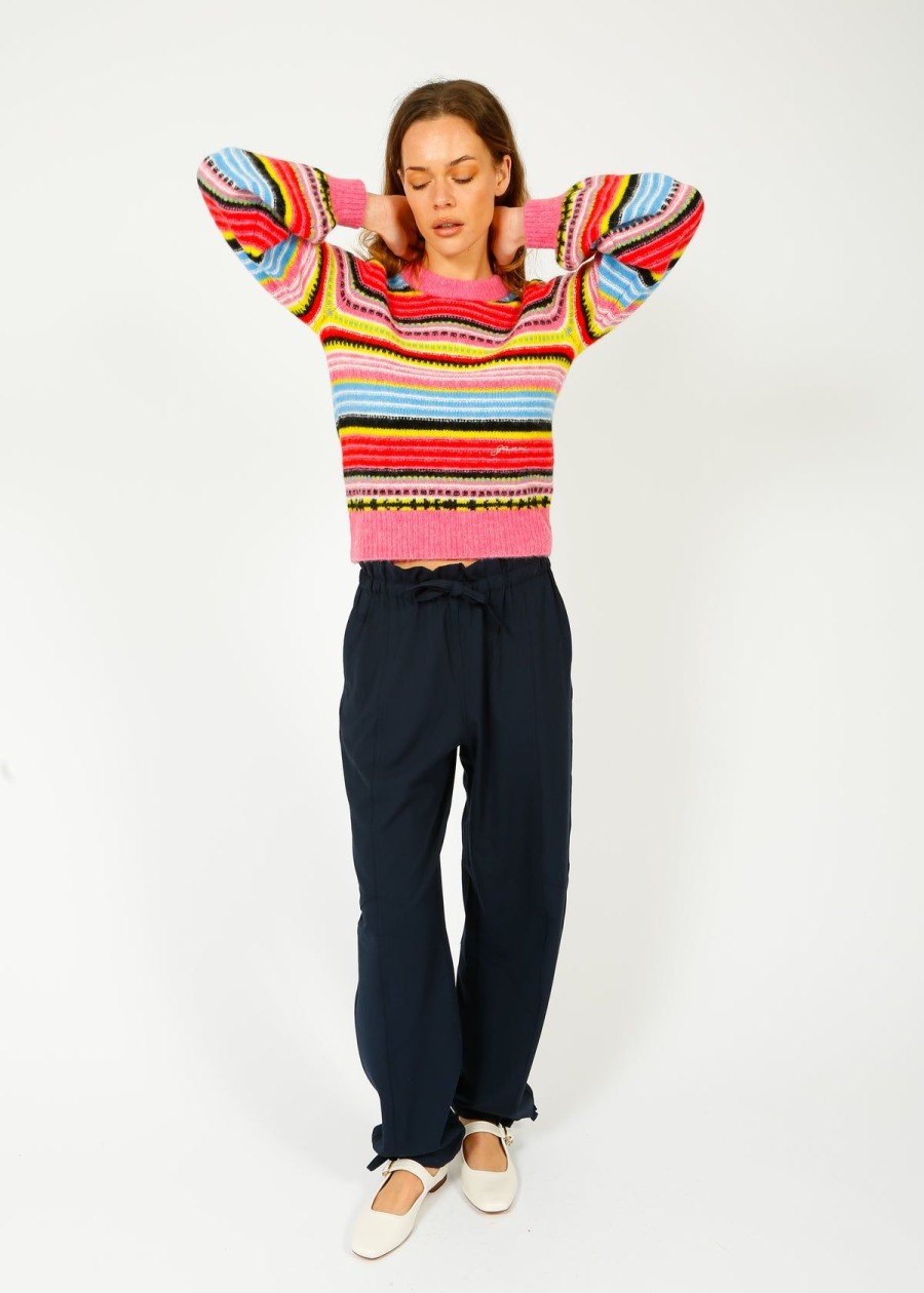 Women GANNI Knitwear | Ganni K2146 Soft Wool Stripe In Multi