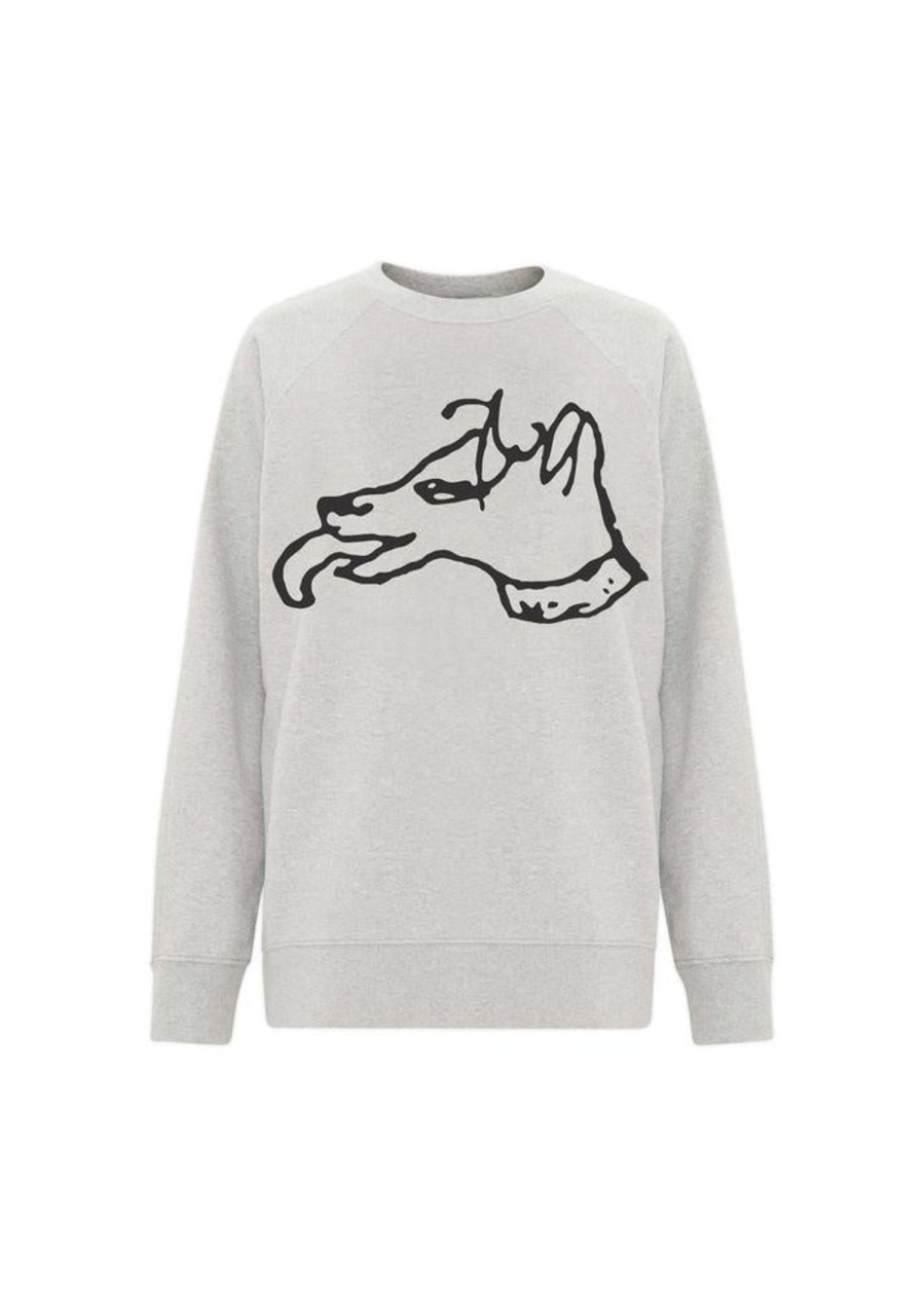 Women Bella Freud Loungewear | Bf Big Dog Sweatshirt In Ash