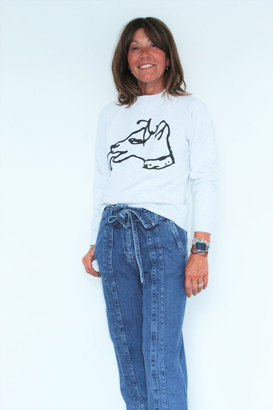 Women Bella Freud Loungewear | Bf Big Dog Sweatshirt In Ash