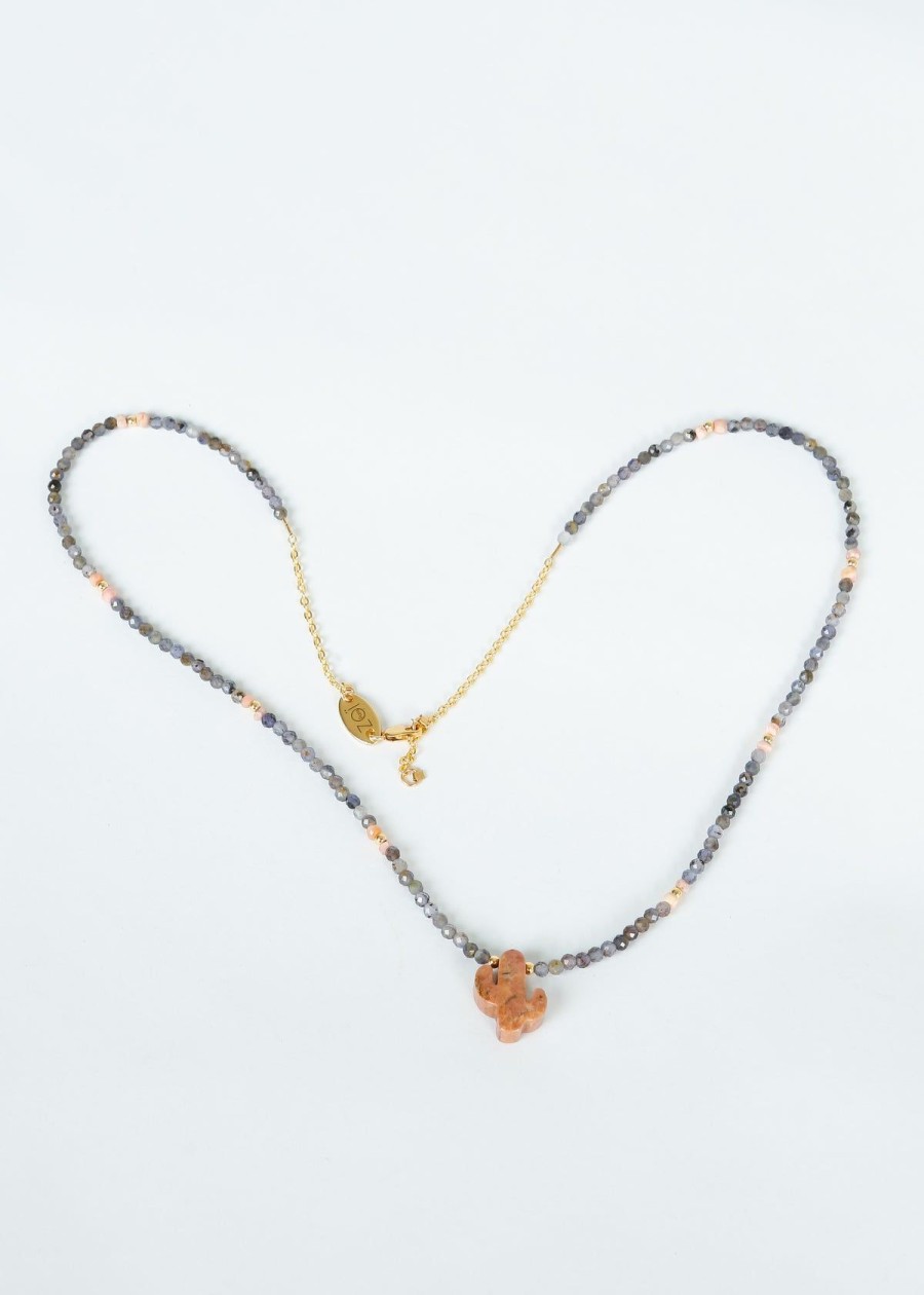 Women Zoi Jewellery | Zoi Hugo Necklace, Iolite, Rhodonite, Pearl