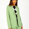 Women Harris Wharf London Jackets | Hw Techno Stand Up Collar Blazer In Asparagus